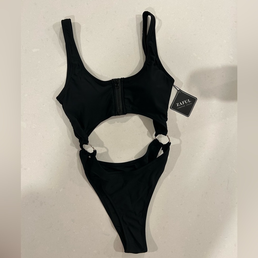 Black Cutout Swimsuit